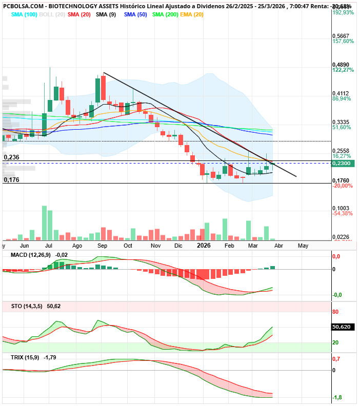 grafico de la accion BIOTECHNOLOGY ASSETS
