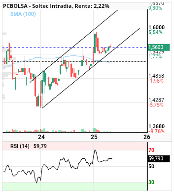 grafico de la accion Soltec