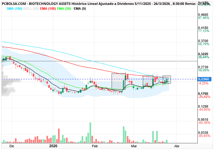 grafico de la accion BIOTECHNOLOGY ASSETS