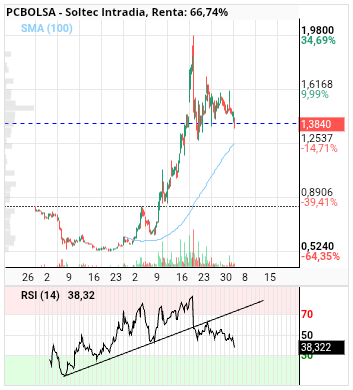 grafico de la accion Soltec