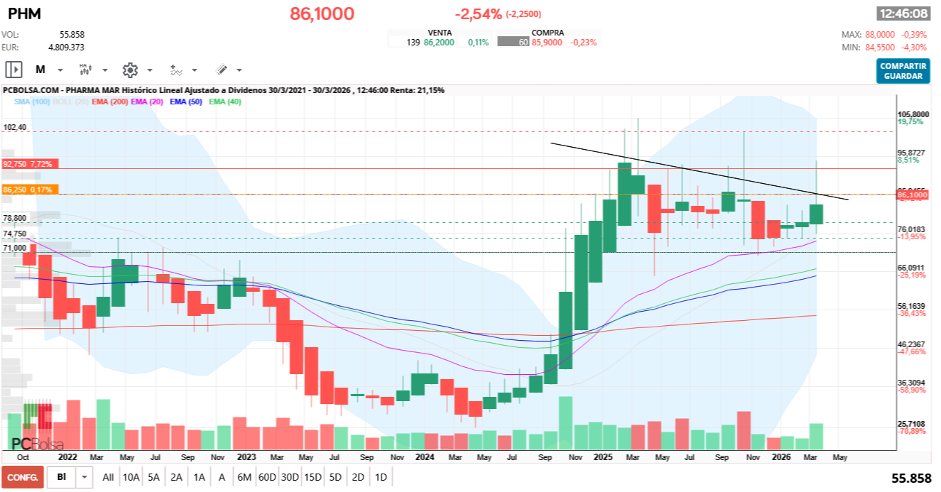 grafico de la accion futurosolar