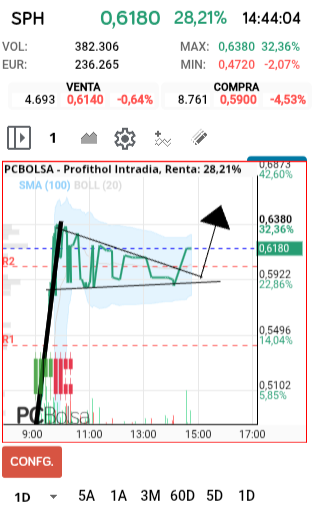 grafico de la accion Profithol