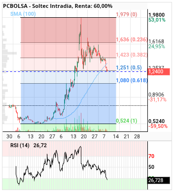 grafico de la accion Soltec