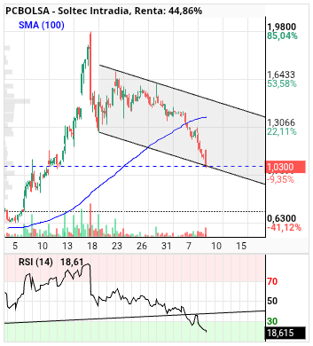grafico de la accion Soltec