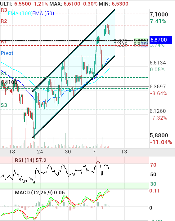 grafico de la accion HotelBeds