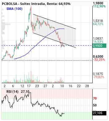 grafico de la accion Soltec