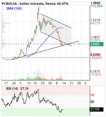 grafico de la accion Soltec