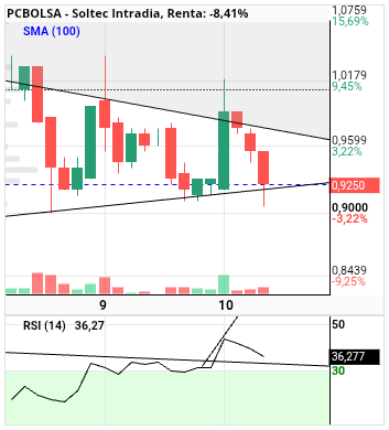 grafico de la accion Soltec