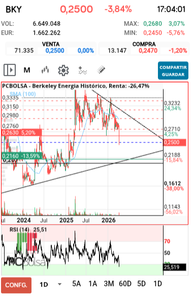grafico de la accion racso