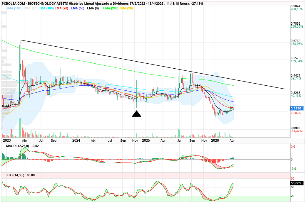 grafico de la accion BIOTECHNOLOGY ASSETS