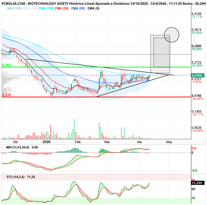grafico de la accion BIOTECHNOLOGY ASSETS
