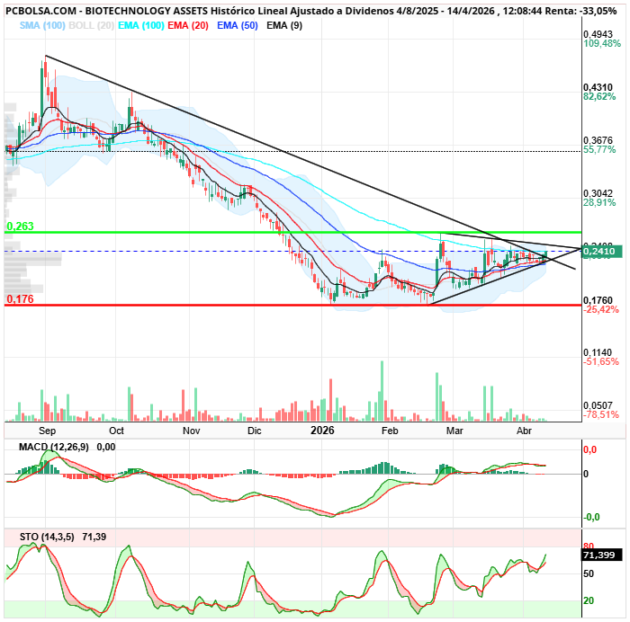 grafico de la accion BIOTECHNOLOGY ASSETS