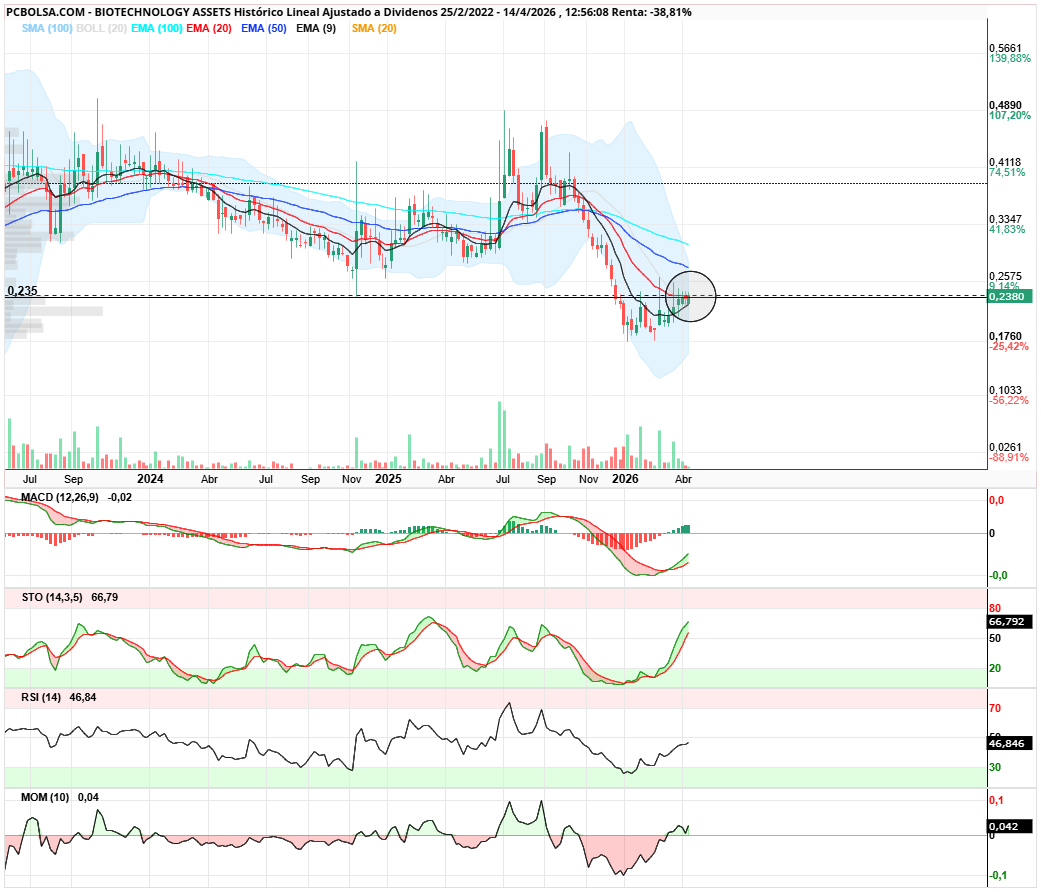grafico de la accion BIOTECHNOLOGY ASSETS