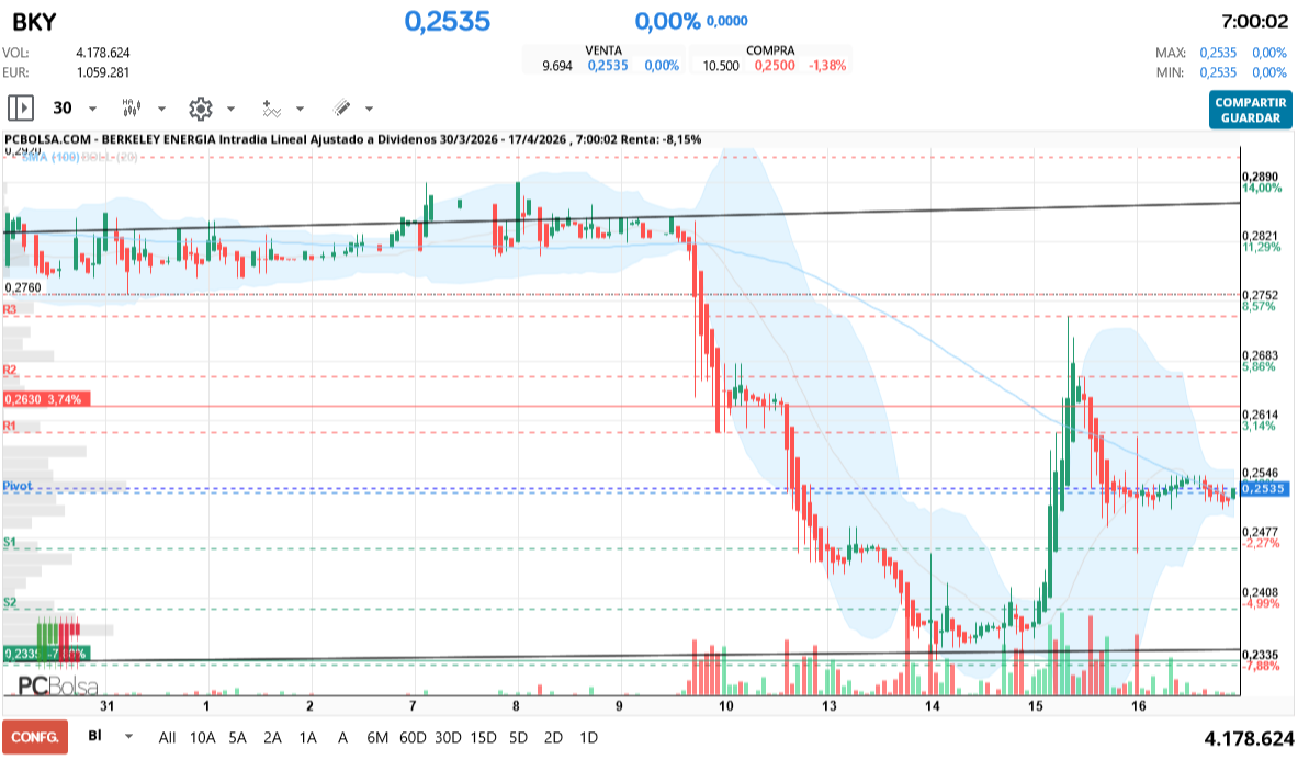 grafico de la accion badon