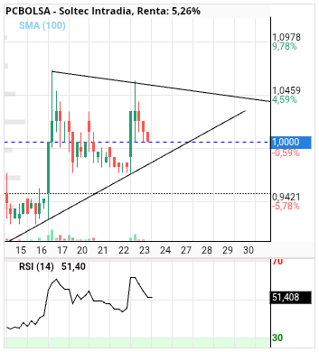 grafico de la accion Soltec