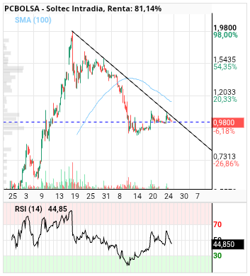 grafico de la accion Soltec