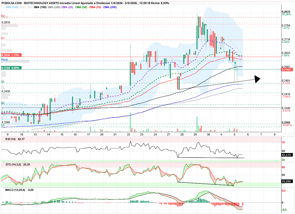 grafico de la accion BIOTECHNOLOGY ASSETS