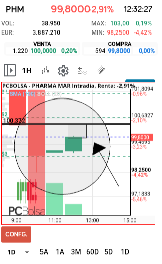 grafico de la accion faemino1