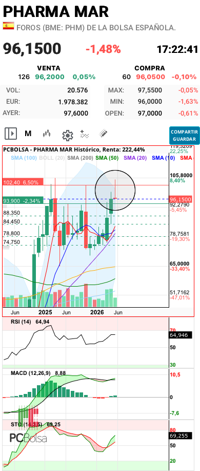 grafico de la accion lentxu