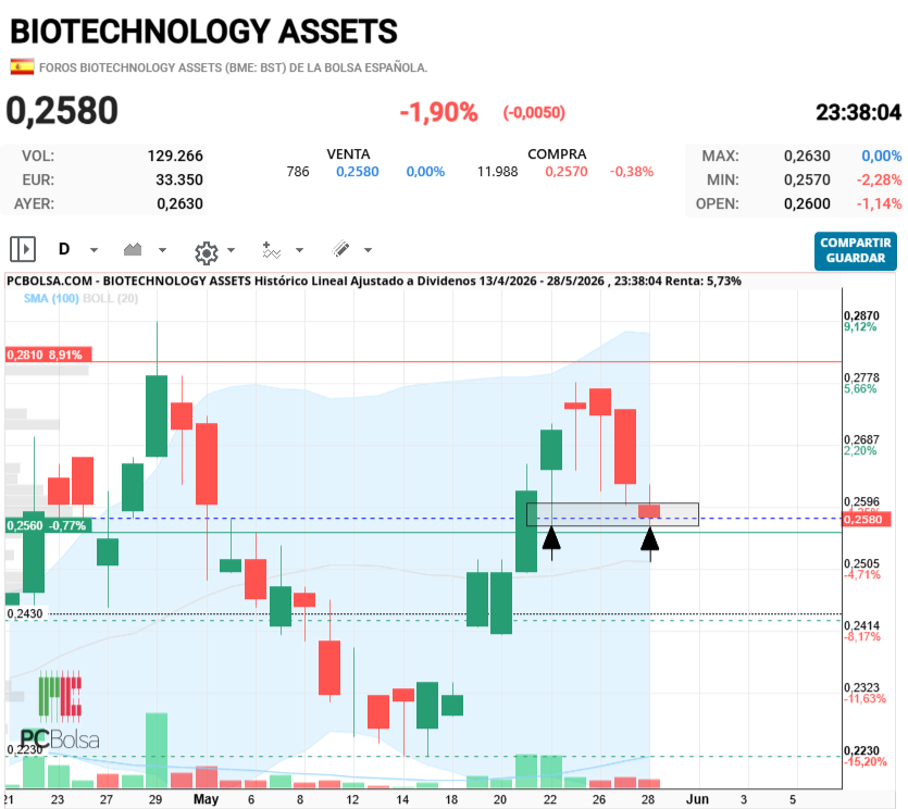 BIOTECHNOLOGY ASSETS - Yo diría que hay un doblle suelo en 2570