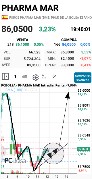 grafico de la accion faemino1