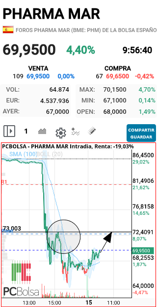 grafico de la accion faemino1