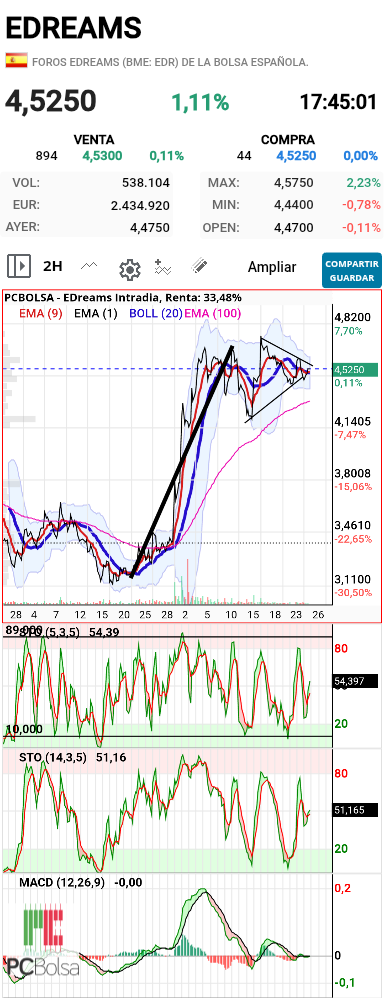 grafico de la accion pueyo