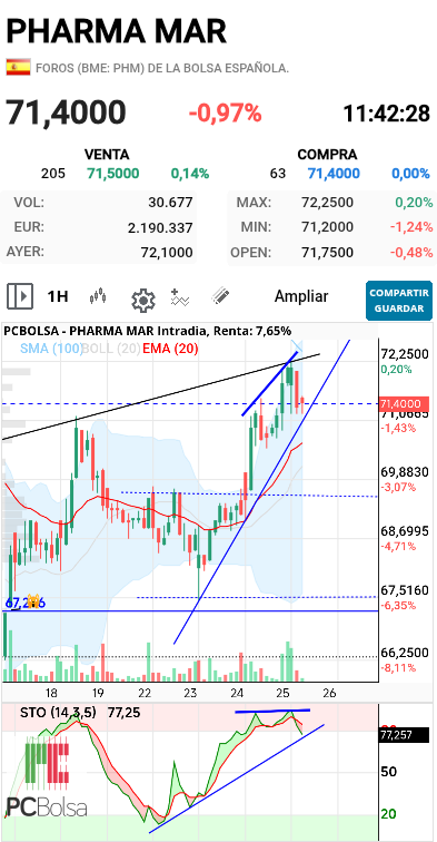 grafico de la accion dmeiga