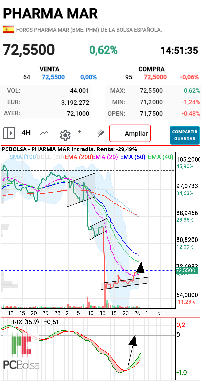 grafico de la accion futurosolar