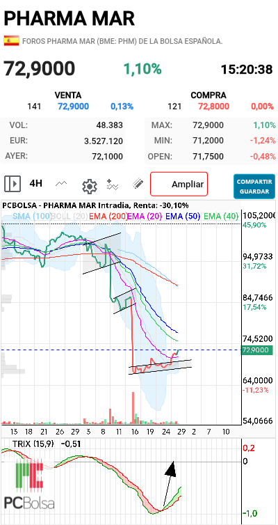 grafico de la accion futurosolar