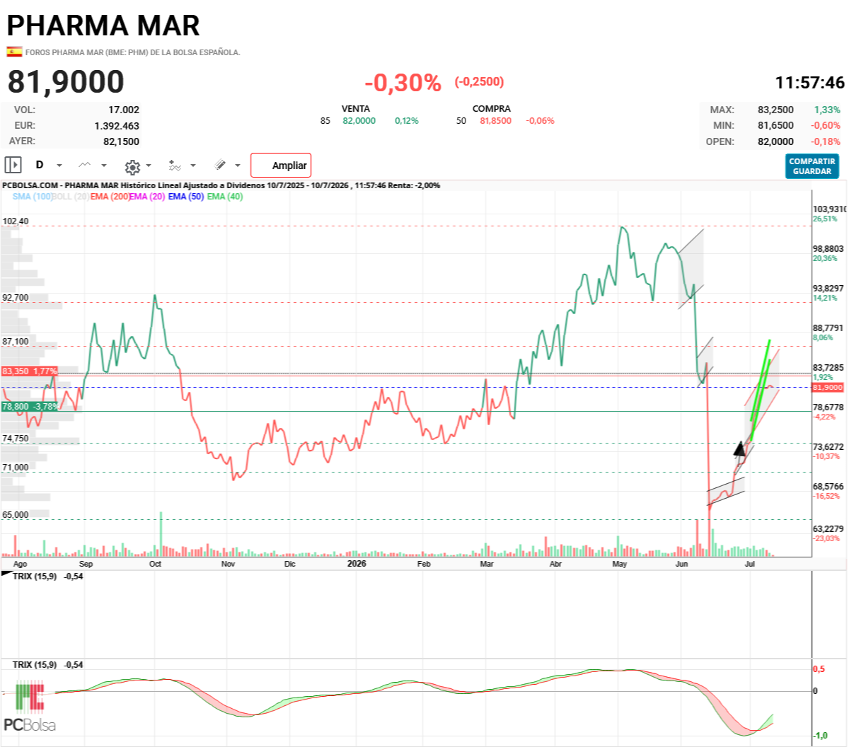 Pharma Mar - En diario 1 año