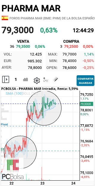 grafico de la accion faemino1