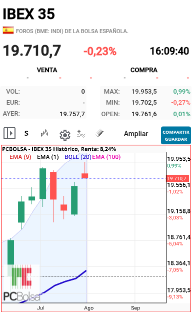 grafico de la accion pueyo